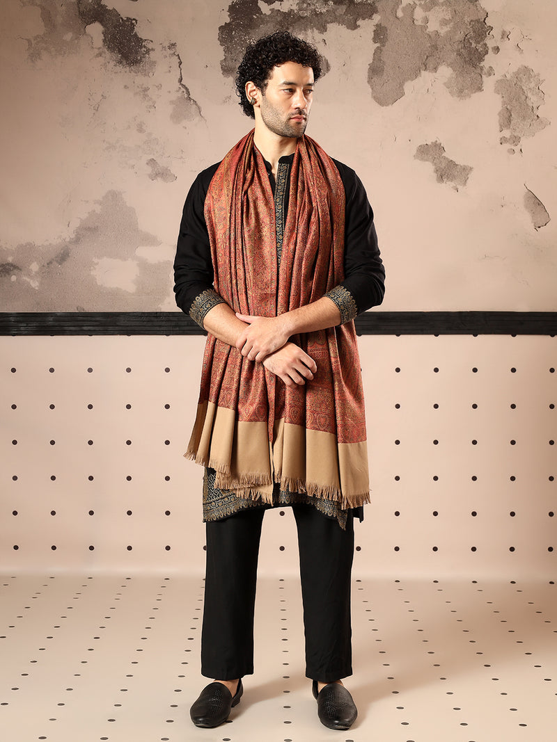 Firosh Men Jamawar Kashmiri Luxury Pashmina Style Shawl