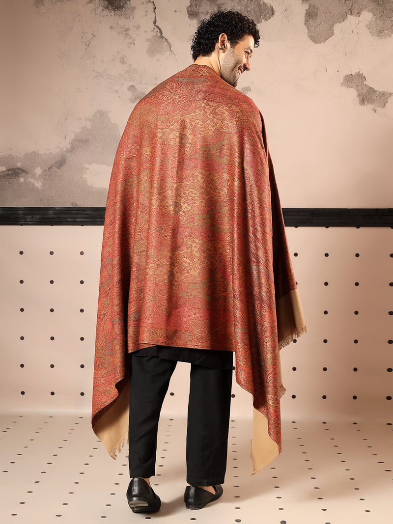 Firosh Men Jamawar Kashmiri Luxury Pashmina Style Shawl