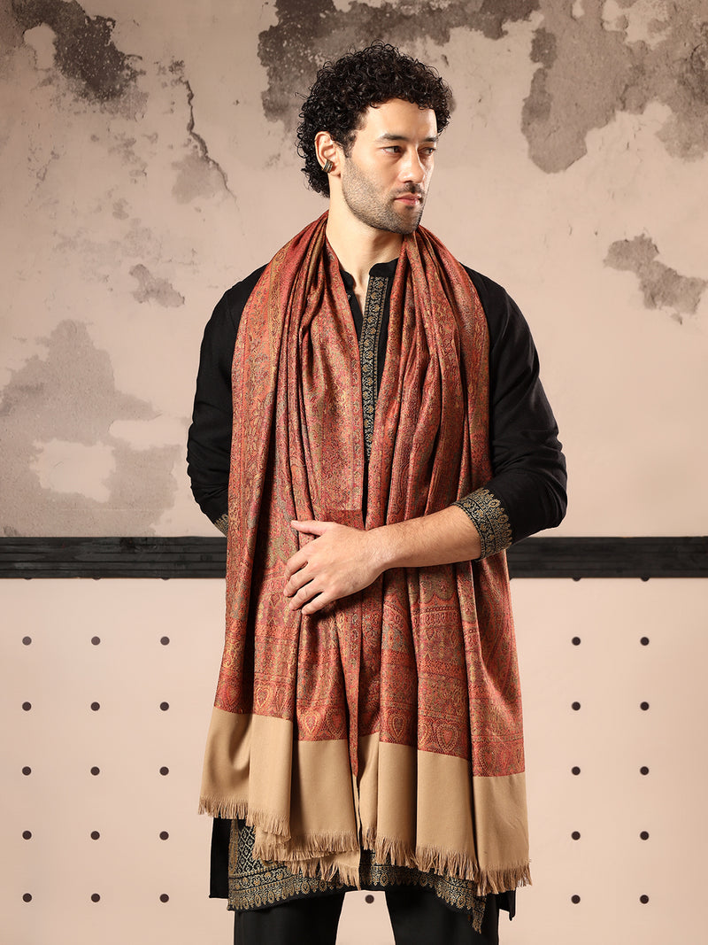 Firosh Men Jamawar Kashmiri Luxury Pashmina Style Shawl