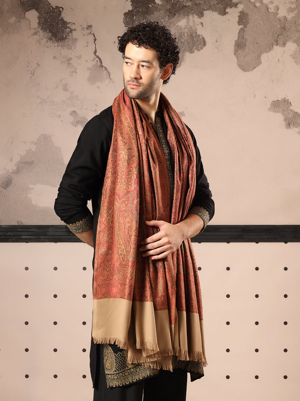 Firosh Men Jamawar Kashmiri Luxury Pashmina Style Shawl