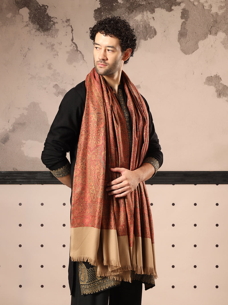 Firosh Men Jamawar Kashmiri Luxury Pashmina Style Shawl