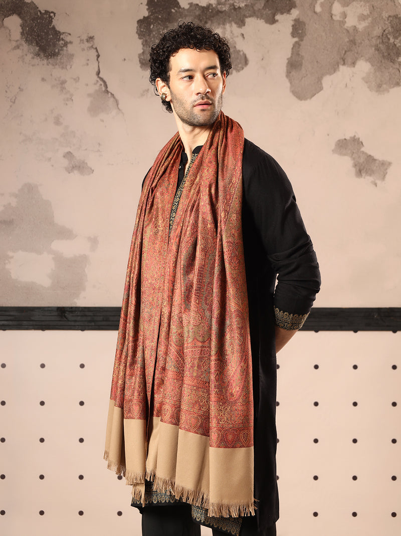Firosh Men Jamawar Kashmiri Luxury Pashmina Style Shawl