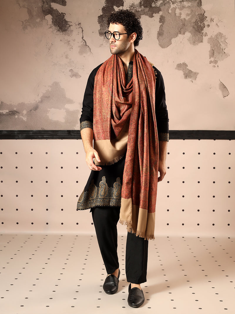 Firosh Men Jamawar Kashmiri Luxury Pashmina Style Shawl