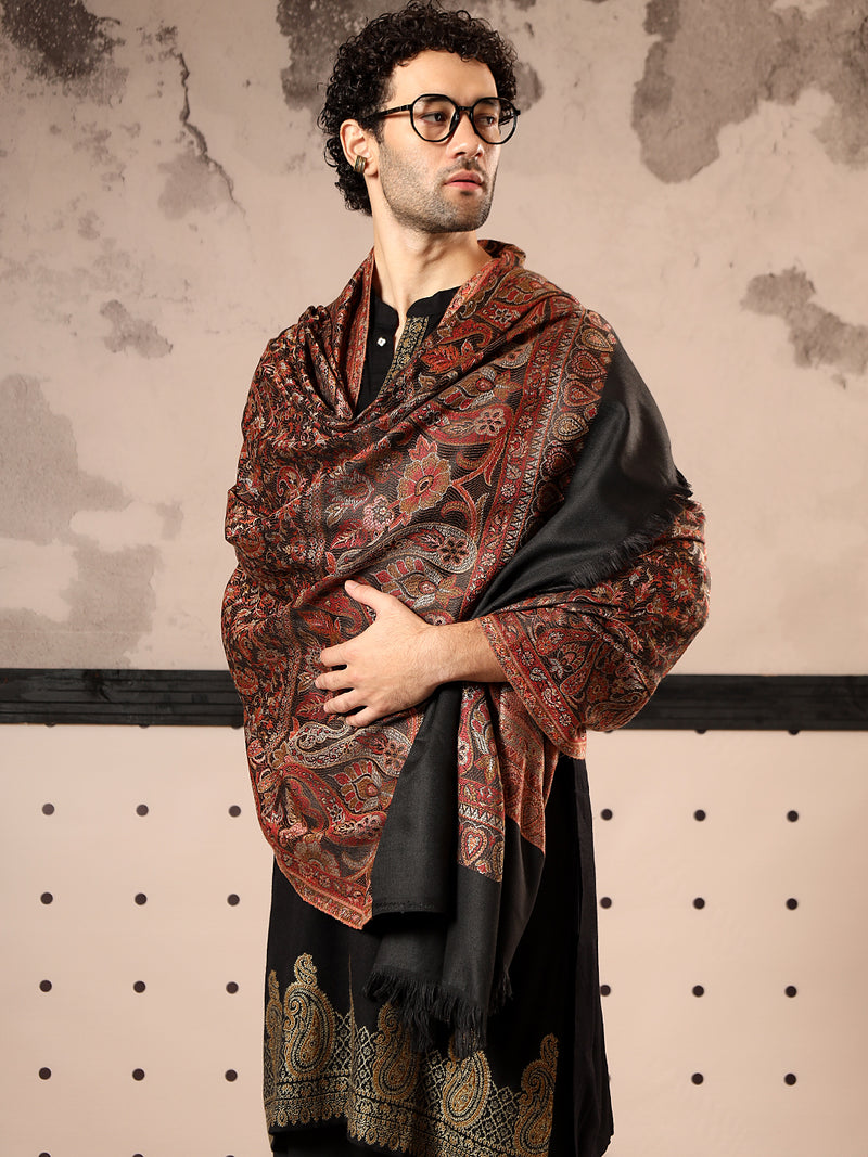 Firosh Men Jamawar Kashmiri Luxury Pashmina Style Shawl