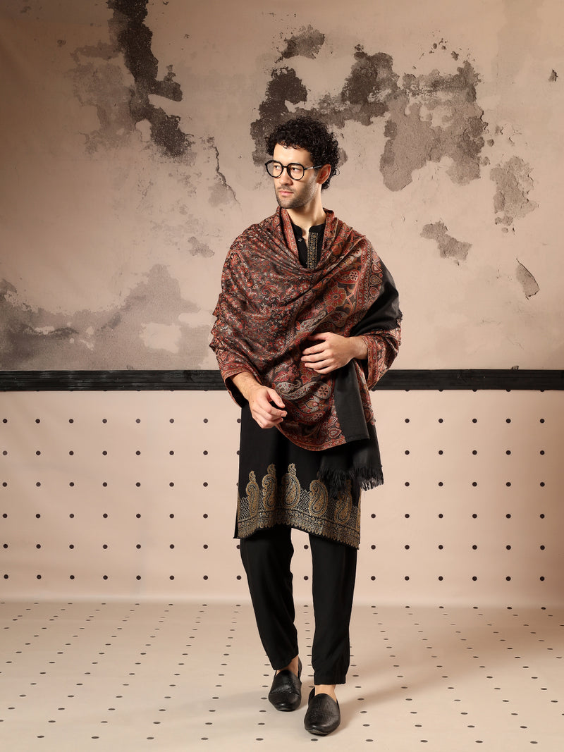 Firosh Men Jamawar Kashmiri Luxury Pashmina Style Shawl