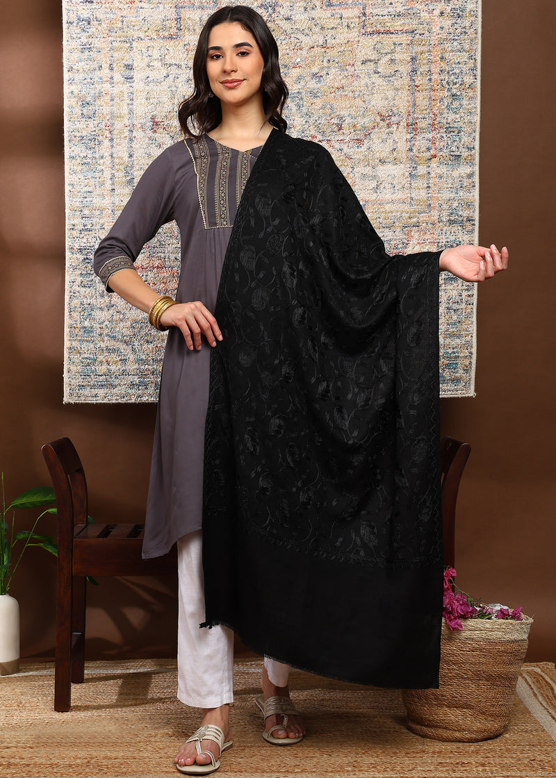 Firosh Women's Embroidered Stole with Swarovski Embellishments