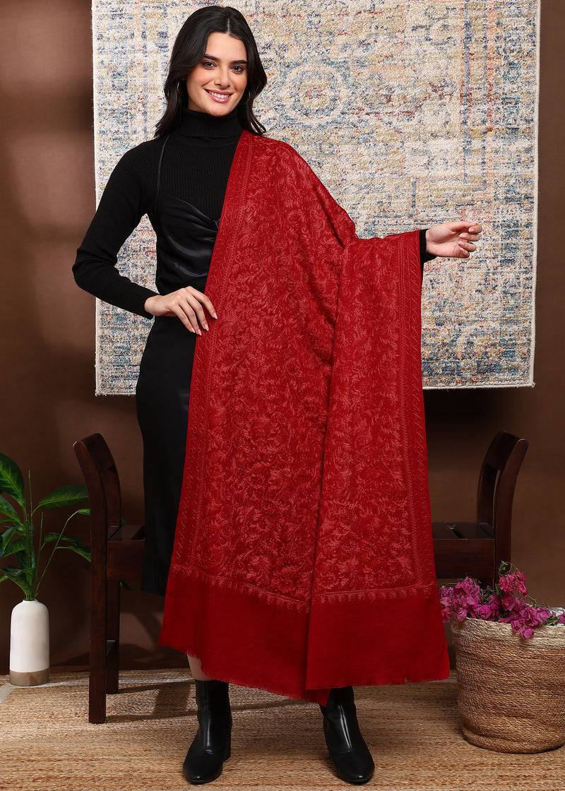 Firosh Women Border Embroidered Shawl