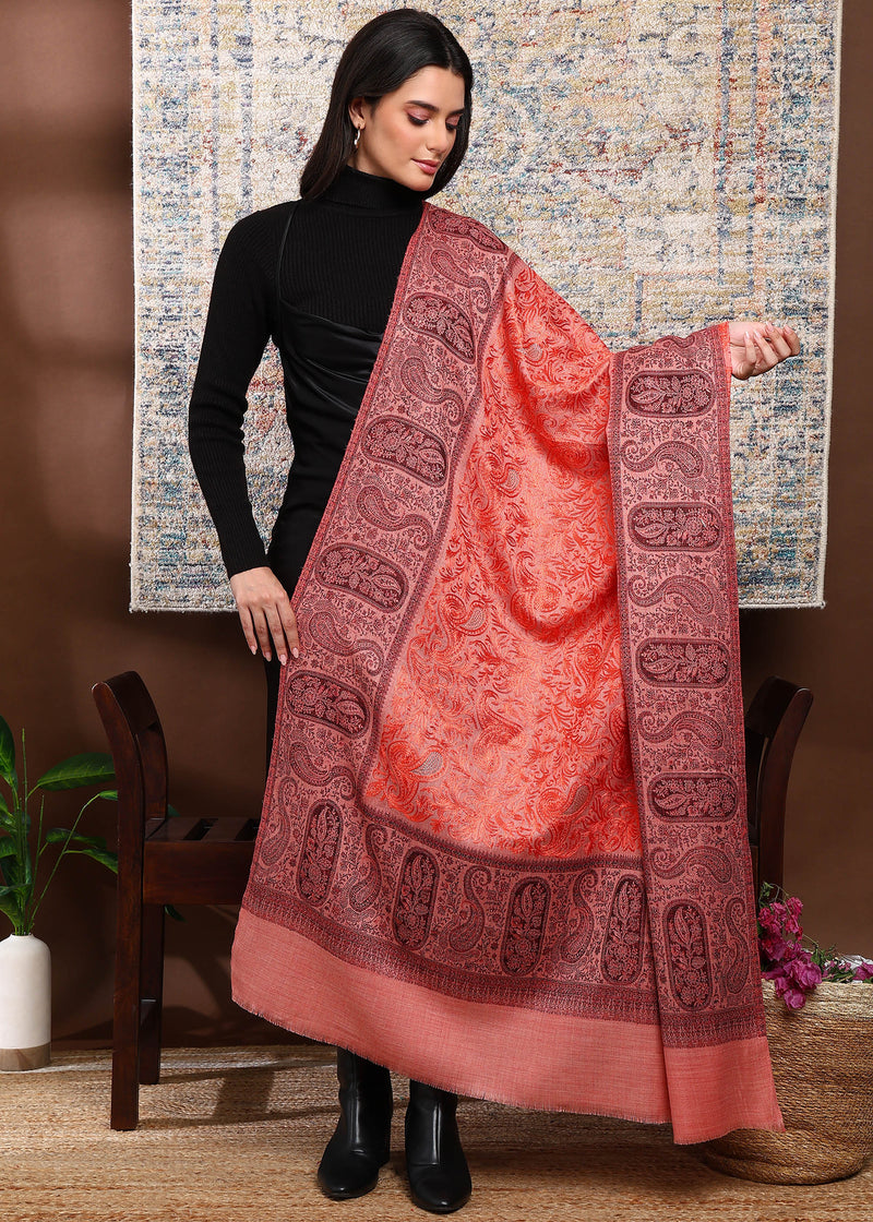 Firosh Women Kani Shawl with Embroidery work