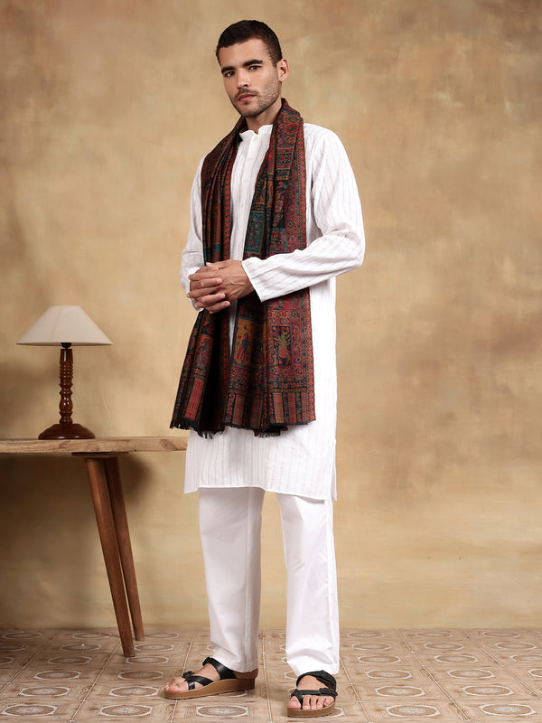 Firosh Men Kani Kashmiri stole Black