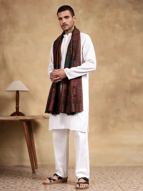 Firosh Men Kani Kashmiri stole Black