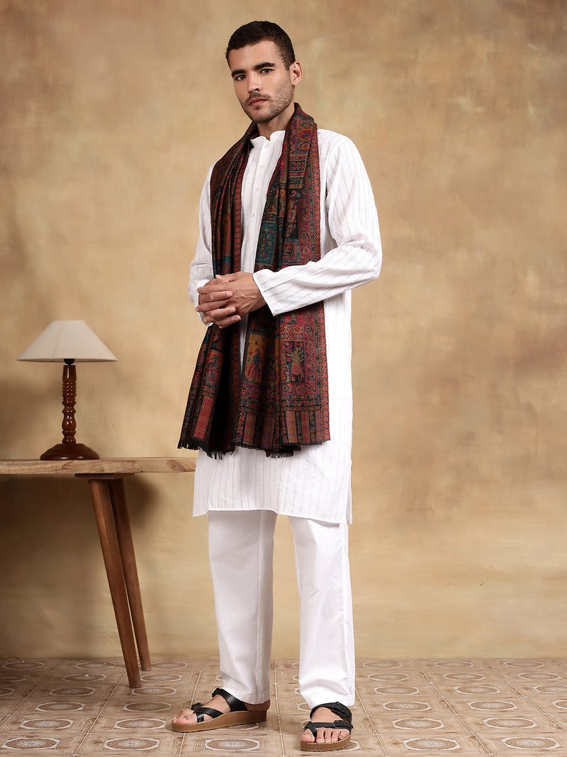 Firosh Men Kani Kashmiri stole Black