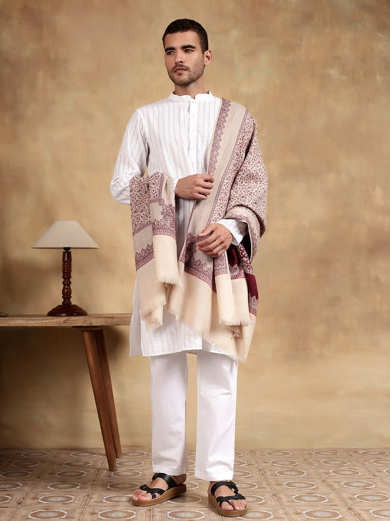 Firosh Men Wool Blend Kani Kashmiri Shawl