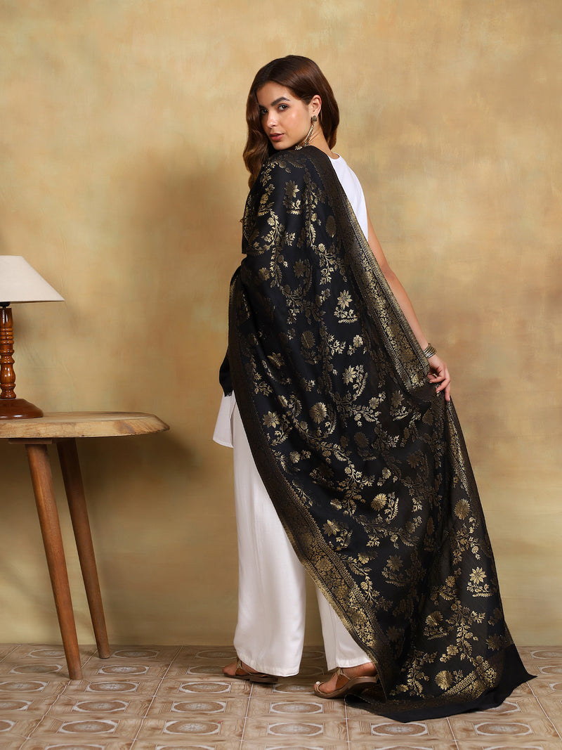 Firosh Women Zari Wool Blend Stole