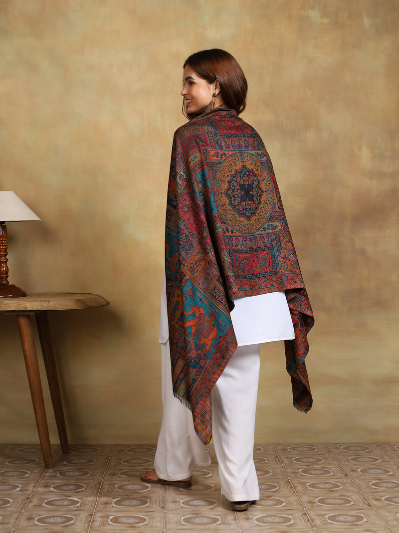 Firosh Women Kani Kashmiri stole Black