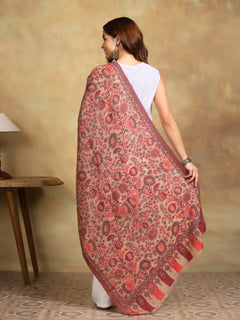 Firosh Women 100% Fine Wool Kani Stole Beige
