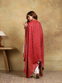 Firosh Women Antique Kani Kashmiri Shawl Maroon