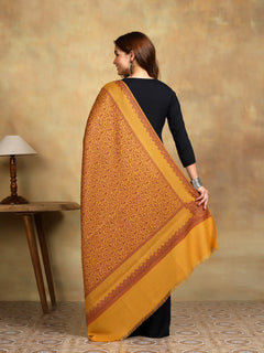 Firosh Women Kani Kashmiri Shawl Mustard