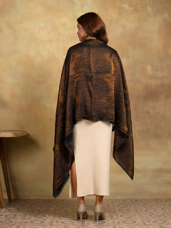 Firosh Women moonlight 100% Fine Wool Reversible Stole Black