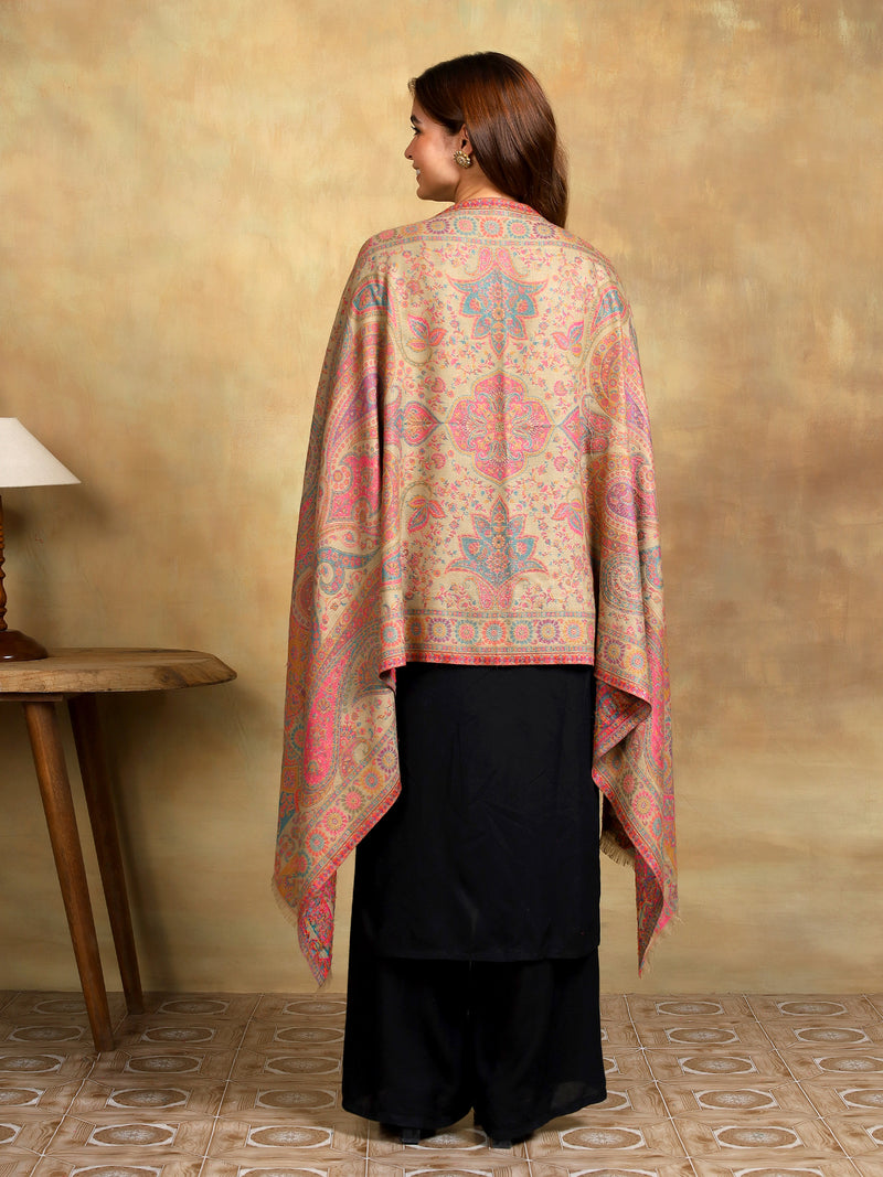 Firosh Women Kani Kashmiri stole Beige