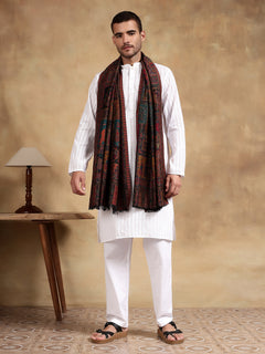 Firosh Men Kani Kashmiri stole Black