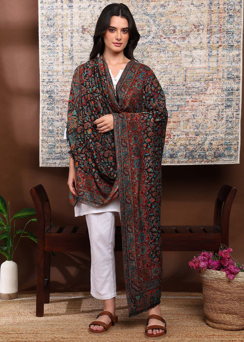 Firosh Women Faux Pashmina Kani Kashmiri Shawl