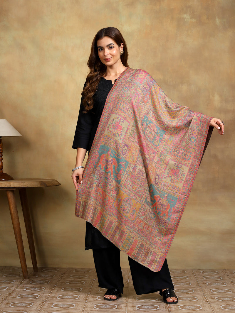 Firosh Women Kani Kashmiri stole Beige