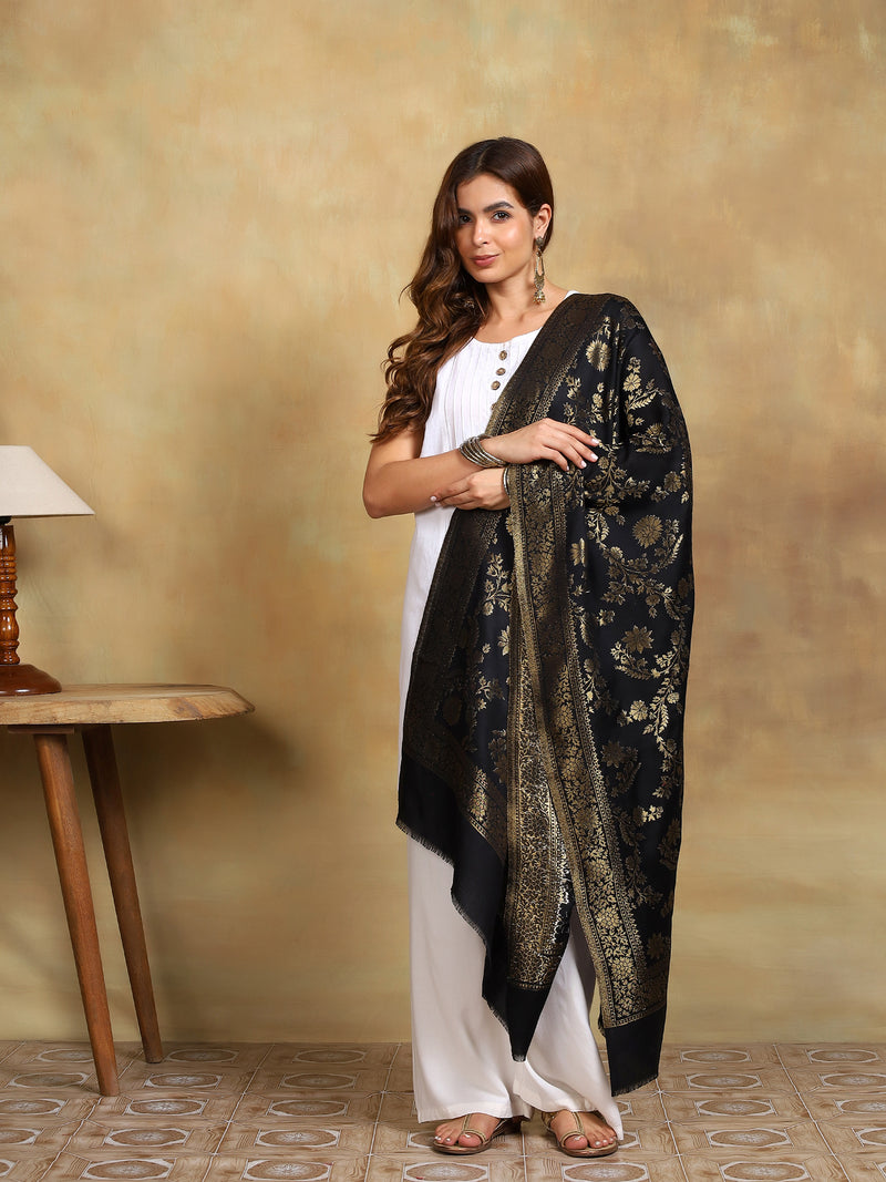 Firosh Women Zari Wool Blend Stole