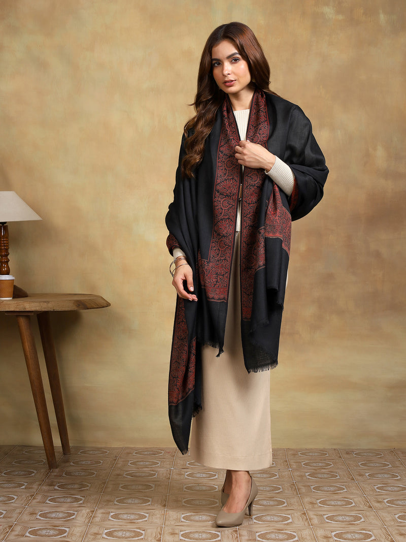 Firosh Women Kani Border Kashmiri Shawl