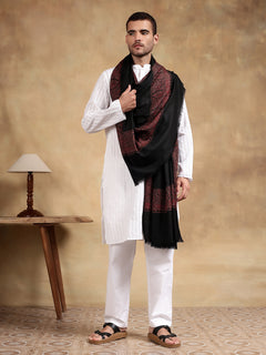 Firosh Men Wool Blend Kani Border Kashmiri Shawl