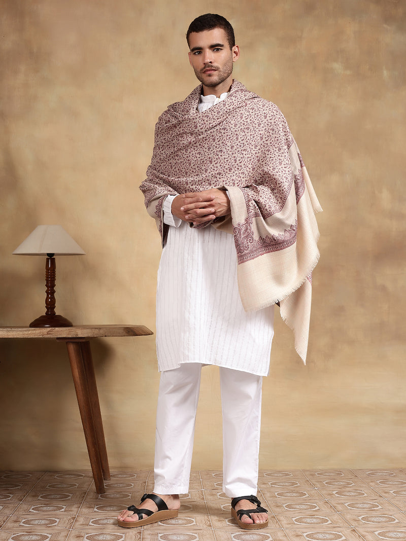 Firosh Men Wool Blend Kani Kashmiri Shawl