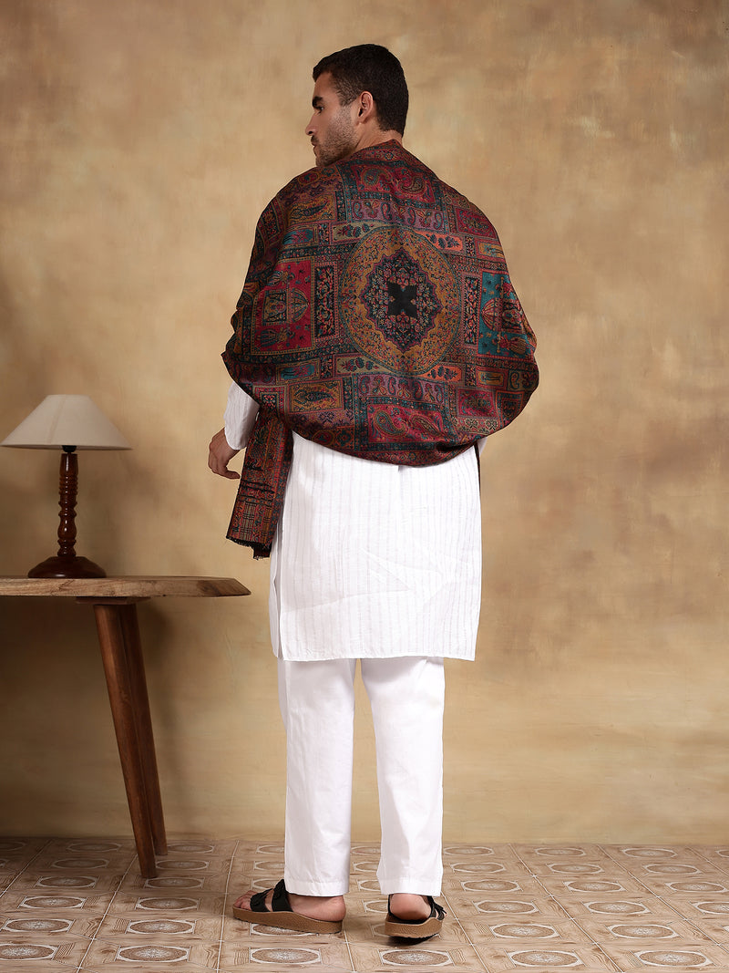 Firosh Men Kani Kashmiri stole Black