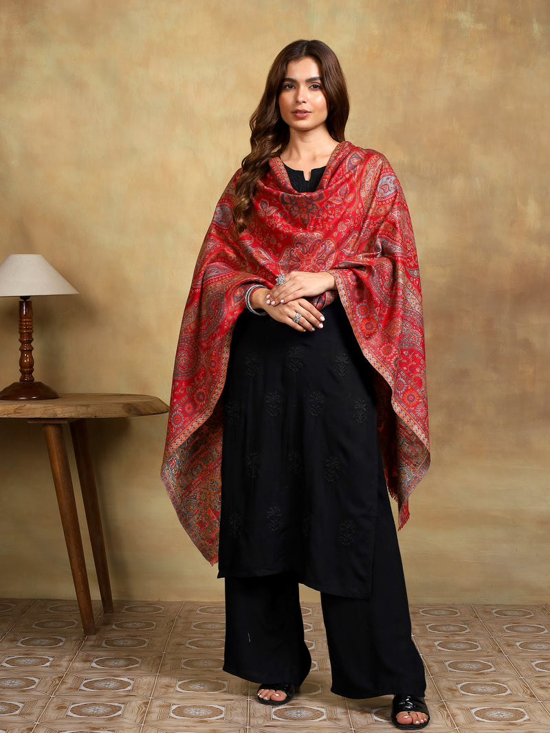 Firosh Women Kani Kashmiri stole Red