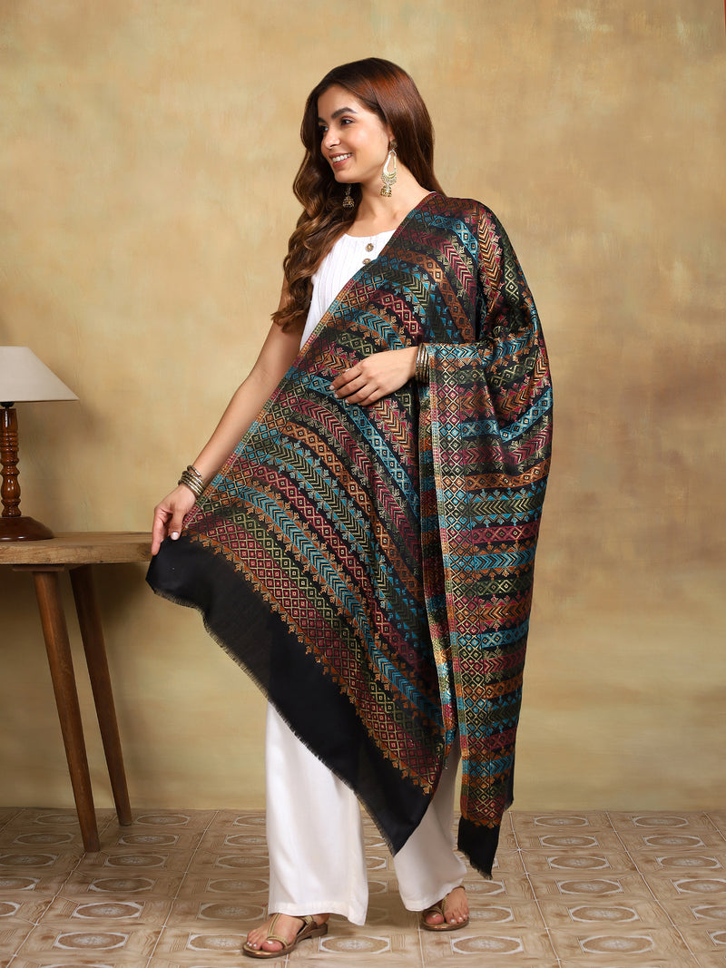 Firosh Women Zari Wool Blend Stole