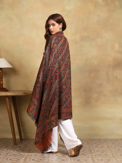 Firosh Women Guldasta Kani Kashmiri Shawl Black