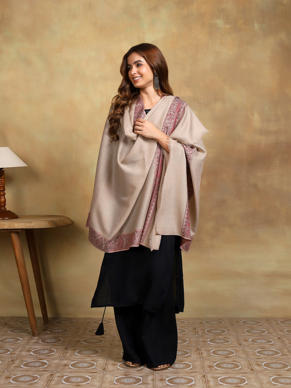 Firosh Women Kani Border Kashmiri Shawl