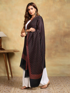 Firosh Women Kani Kashmiri Shawl Black