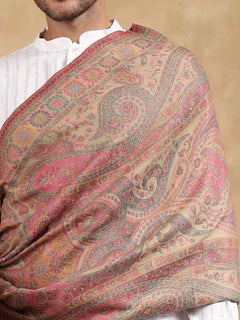 Firosh Men Kani Kashmiri stole Beige