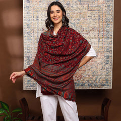 Firosh Women Faux Pashmina Kani Kashmiri Shawl