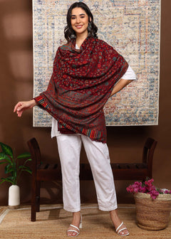 Firosh Women Faux Pashmina Kani Kashmiri Shawl
