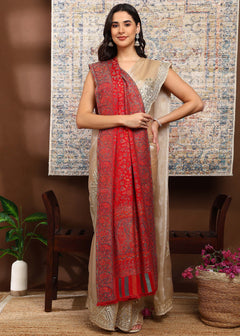 Firosh Women Faux Pashmina Kani Kashmiri Shawl