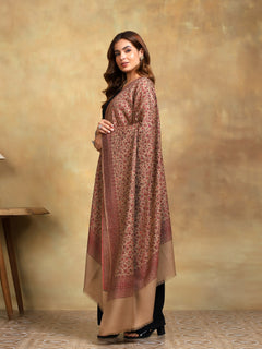 Firosh Women Kani Kashmiri Shawl Taupe