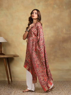 Firosh Women 100% Fine Wool Kani Stole Beige