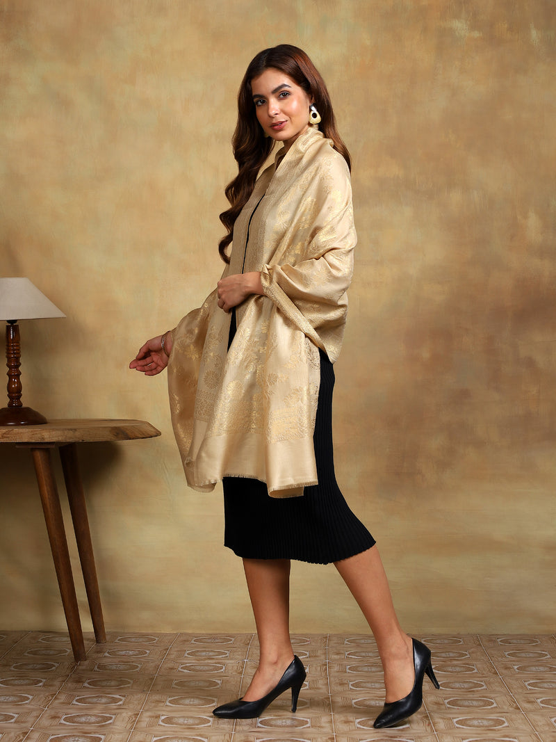 Firosh Women Zari Wool Blend Stole