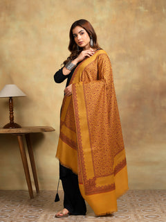 Firosh Women Kani Kashmiri Shawl Mustard