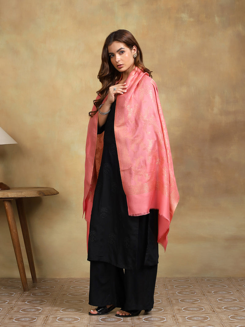 Firosh Women Zari Wool Blend Stole
