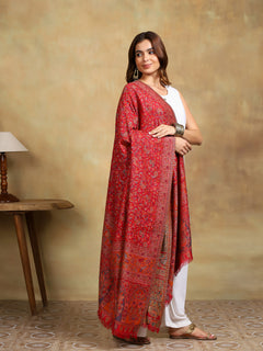 Firosh Women Antique Kani Kashmiri Shawl Maroon