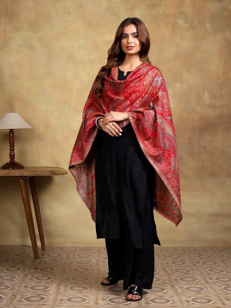 Firosh Women Kani Kashmiri stole Red