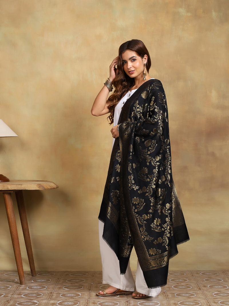Firosh Women Zari Wool Blend Stole