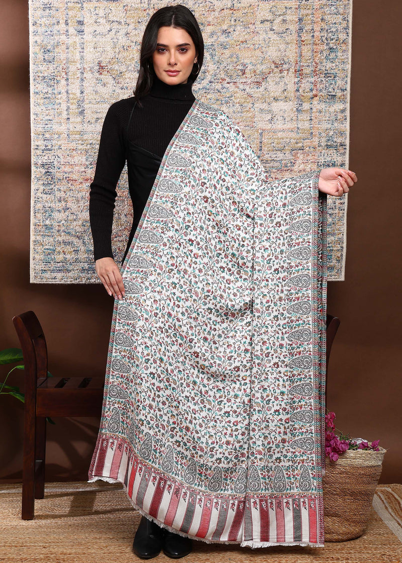 Firosh Women Faux Pashmina Kani Kashmiri Shawl