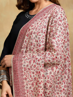 Firosh Women Kani Kashmiri Shawl Beige